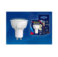 Лампа светодиодная LED-JCDR 6W/WW/GU10/FR PLP01WH Яркая JCDR 6Вт матовая 3000К тепл. бел. GU10 (упак. картон)  UL-00002423