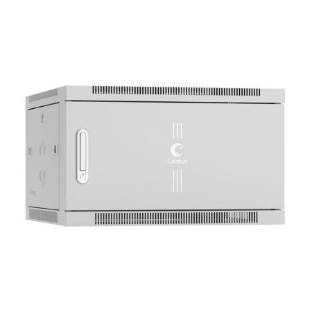 Шкаф телекоммуникационный настенный SH-05F-6U60/45m 19дюйм 6U 600х450х368мм дверь метал. сер. (RAL 7035)  7103c