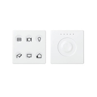 Комплект выключателя 6-кл. сенсорн. + регулятор Т3 KNX; RJ12 бел. 82 Sense 8400675-030