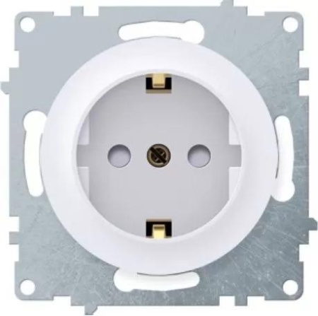 Розетка 1-м СП Florence 16А IP20 с заземл. защ. шторки винтов. клеммы механизм бел. (1E10101300)  2172764