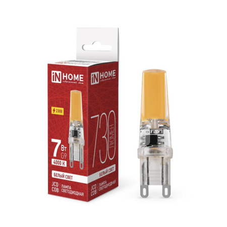 Лампа светодиодная LED-JCD-COB 7Вт 230В G9 4000К 730лм  4690612060354