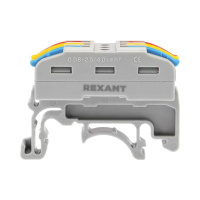 Клемма строительно-монтажная СМК проходная 222-423D 3п 0.08-4кв.мм с креплением на DIN-рейку сер. (уп.50шт)  07-5238