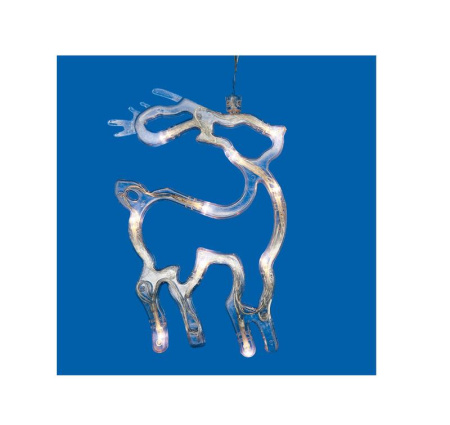 Фигура ULD-H1419-010/STA/3AAA WARM WHITE IP20 DEER Олень 3AAA (не в/к) 14х19см подвес 10 LED провод прозр.  UL-00007252