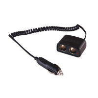 Разветвитель автоприкуривателя 2 гнезда шнур спираль 1.5м  16-0223