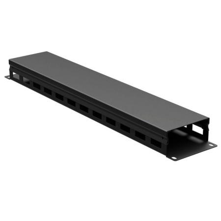 Органайзер кабельный 19дюйм с крышкой 2U глубина 40 мм RAL9005  R5CP1942HEB