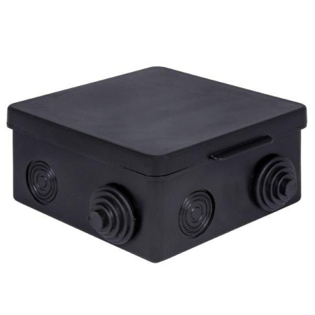 Коробка распаячная KMP-030-014 с крышкой 100х100х50 8 мембранных вводов IP54 черн.  plc-kmr-030-014-2b