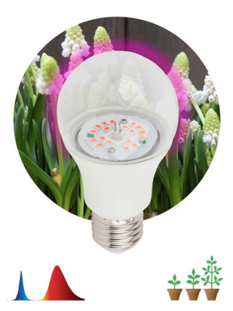 Лампа светодиодная FITO-14W-RB-E27-K 14Вт A60 грушевидная прозрачная 1310К E27 130-270В для растений красн./син. спектр  Б0039071