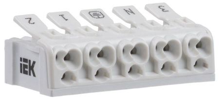 Клемма пружинная соединительная КСП5-3L+N+PE  UKZ-B06-5P-F0-E0-10