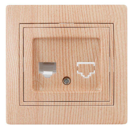 Розетка компьютерная СП Plano 1-303-11 RJ45 IP20 сосна  Б0030089