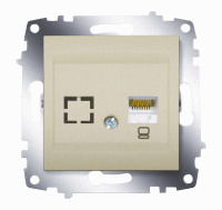 Розетка компьютерная 2-м Cosmo RJ45 кат.6 + гнездо механизм титаниум  619-011400-247