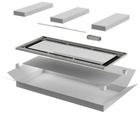 Дверь для шкафа LINEA N 18U 800мм стеклян. сер.  LN35-18U8X-DR