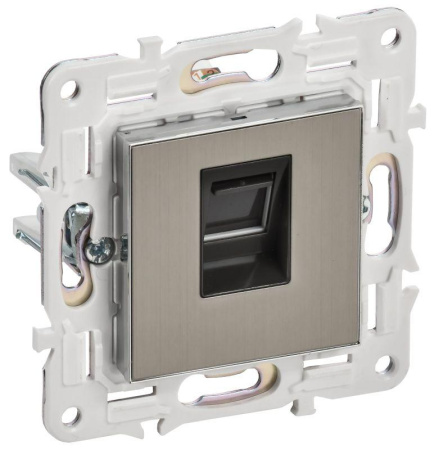 Розетка компьютерная RJ45 кат.5E SKANDY SK-K01N никель  SK-K10-1-K50