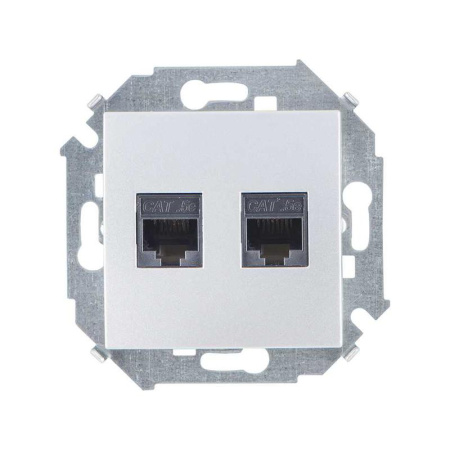 Розетка компьютерная 2-м  15 RJ45 кат.5E AMP механизм алюм.  1591552-033