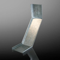 Крышка для угла вертикал. поворот вниз 90град. осн. 100 сталь 1.0мм с кругл. замком оцинк.  EI-02.06.31.003