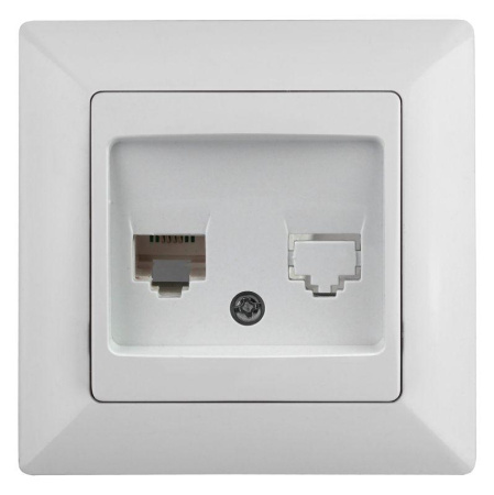 Розетка телефонная СП Solo 4-302-01 RJ11 бел.  Б0043375