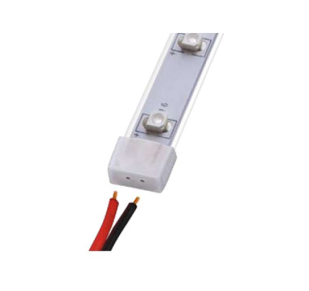 Зажим изолирующий UCW-H08 WHITE 020 POLYBAG для светодиодной ленты 3528 с отв. для проводов 8мм бел. силикон (уп.20шт)  06678
