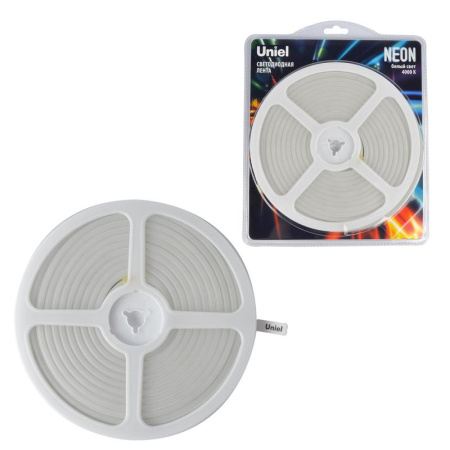Лента светодиодная ULS-N01-2835-120LED/m-6mm-IP67-DC12V-9W/m-5M-4000K NEON гибкая герметичная (блист. 5м)  UL-00009083