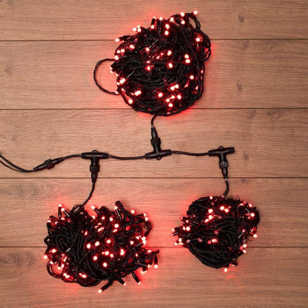 Гирлянда светодиодная "LED ClipLight" 3 нити х20м 399LED красн. 25Вт 24В IP65 свечение с динамикой с трансф.  323-302