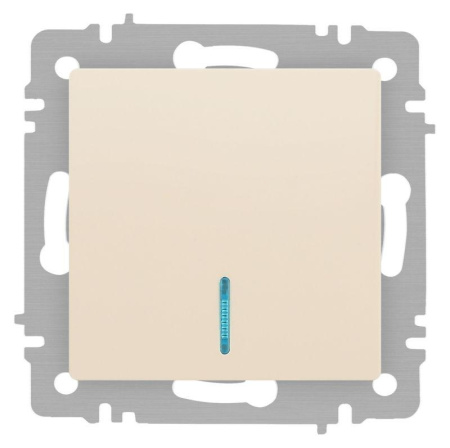 Выключатель Accent 6-102-02 с подсветкой 10А-250В IP20 СУ AL/CU сл. кость  Б0063428