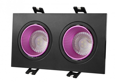 Светильник встраиваемый IP20 10Вт GU5.3 LED черн./роз. пластик  DK3072-BK+PI