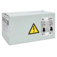 Ящик с понижающим трансформатором ЯТП 0.25 220/36В (2 авт. выкл.) Basic  yatp0.25-220/36v-2a