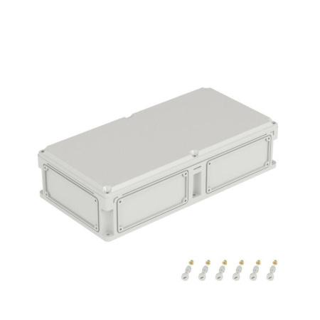 Корпус 600х300х146мм IP67 с непрозр. крышкой 21мм с фланцами пластик.  563210