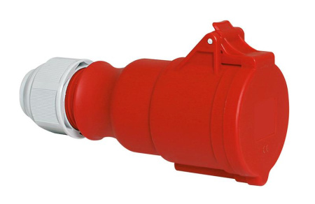 Розетка кабельная 16А 4п 3P+PE 6ч 400В IP44  31005-TLS