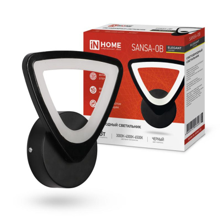 Светильник светодиодный ELEGANT SANSAR-B 15Вт 230В 3000-6500К 1050лм STEP COLOR черн.  4690612043203