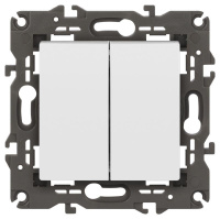 Переключатель ЭРА Elegance 14-1106-01М двойной 10АХ-250В матов. бел.  Б0065791 Переключатель ЭРА Elegance 14-1106-01М двойной 10АХ-250В матов. бел.  Б0065791