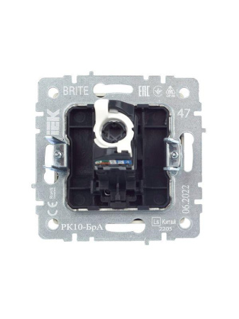 Розетка компьютерная СП RJ45 кат.5E BRITE РК10-БрА механизм алюм.  BR-K10-1-K47