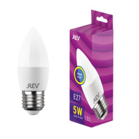 Лампа светодиодная C37 5Вт свеча 2700К тепл. бел. E27 420лм 180-240В  32273 3