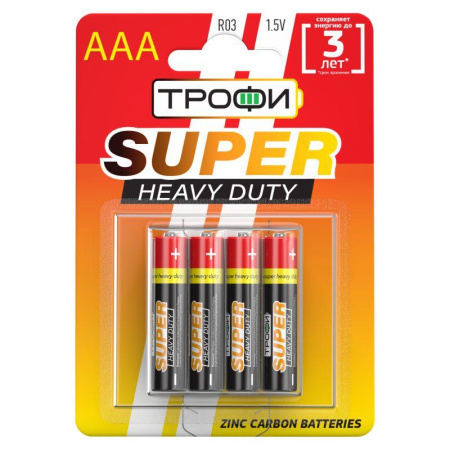Элемент питания солевой AAA/R03 R03-4BL (блист.4шт)  C0033712