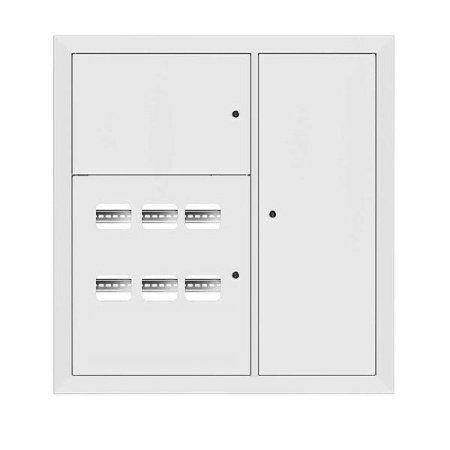 Щит этажный 6кв. RAL9003 3 окна в ряд по гориз. (1000х950х150) Basic  mb28-v-6-r9003-1