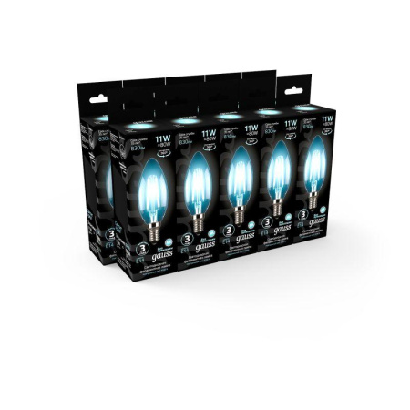 Лампа светодиодная филаментная Black Filament 11Вт свеча 4100К нейтр. бел. E14 830лм  103801211