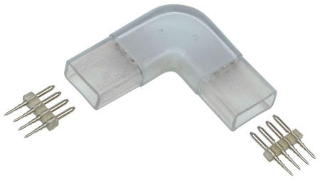Коннектор угловой RGB 14мм (разъем-разъем) (уп.5шт)  LSCON14-RGB-220-05