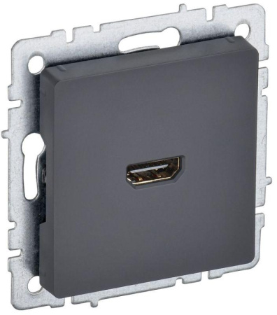 Розетка СП BRITE HDMI РHDMI-0-БрГ механизм графит  BR-H10-K53