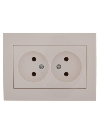 Розетка 2-м СП Rain 16А IP20 без заземл. керамика бел.  703-0202-128
