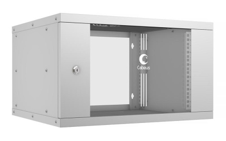 Шкаф телекоммуникационный настенный разборный LIGHT WSC-05D-6U55/45 19дюйм 6U дверь стекло сер.  10170c