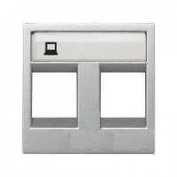 Накладка для 2-х суппортов/разъемов типа 2017... и/или 2018... 2-мод. серия Zenit серебр.  2CLA221820N1301