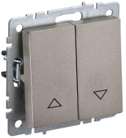 Выключатель жалюзи СП BRITE ВС10-1-5-БрШ 10А механизм шампань  BR-V15-0-10-K37