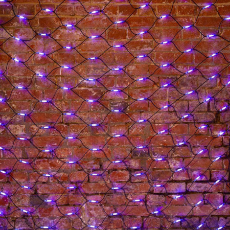 Гирлянда светодиодная "Сеть" 2х4м 560LED бел./син. 50Вт 220-240В IP67 с контроллером двойн. диоды провод каучук черн.  217-133