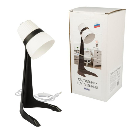 Светильник ULO-K22 D/E14/A BLACK/WHITE настольный 40Вт E14 механич. выкл. черн. с бел.  UL-00009541