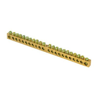 Шина PEN "ноль-земля" 8х12 22 отвер. латунь крепеж по центру PROxima  sn0-125-22-c