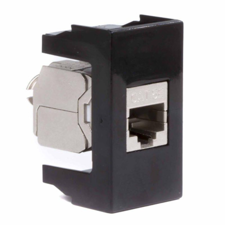 Розетка компьютерная 1-м 1мод. Viva RJ45 кат.5E экранир. черн.  45248
