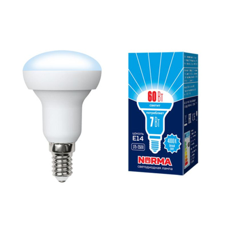 Лампа светодиодная LED-R50-7W/NW/E14/FR/NR Norma 7Вт матовая E14 (упак. картон)  UL-00003844