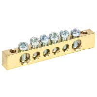 Шина PEN "земля-ноль" 6х9мм 6/2 (6 групп/крепеж по краям)  11-2365