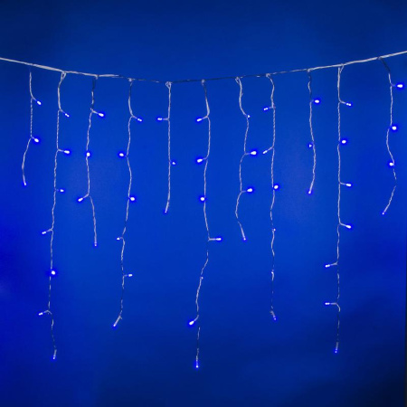 Гирлянда светодиодная "Бахрома" ULD-B6007-300/DTA BLUE IP44 6м 300LED син. провод прозр.  UL-00008555