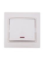 Выключатель 1-кл. СП Mira 10А IP20 с подсветкой со вставкой крем.  701-0303-111