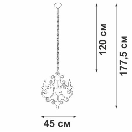 Люстра 3xE14 макс. 40Вт  V1094-0/3