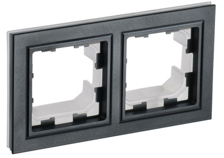 Рамка 2-м IP44 BRITE РУ-2-БрЧ-44 черн.  BR-M22-44-K02
